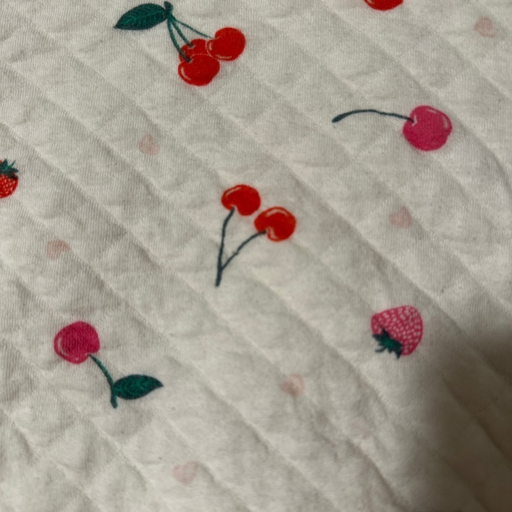 Carter's White Quilted Tee with Cherry and Berry Print Sz 5T - Picture 2 of 5
